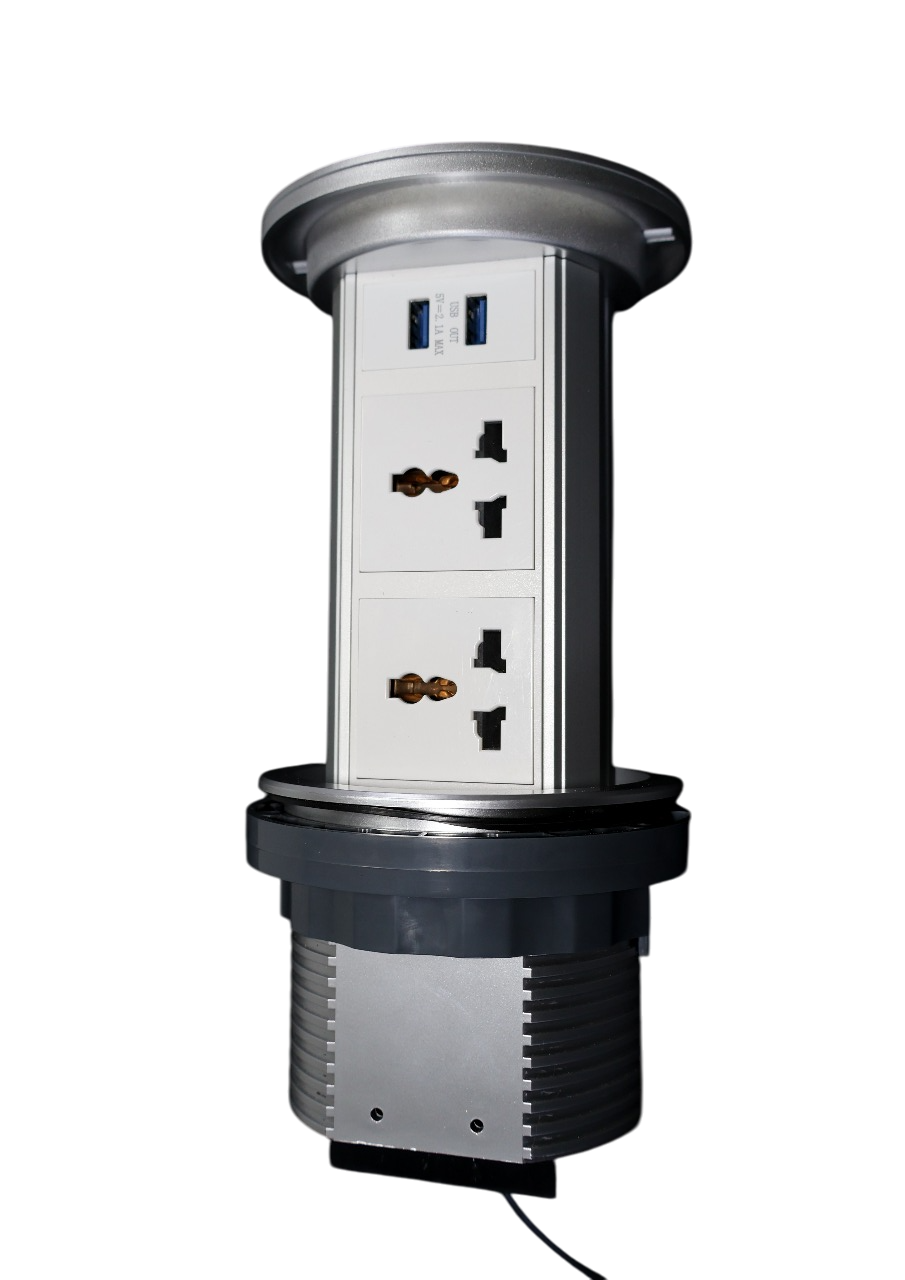 Manual Pull Up Socket Outlet Black For Countertops - HGZ-601H - Image 2