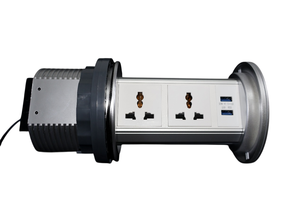 Manual Pull Up Socket Outlet Black For Countertops - HGZ-601H - Image 4