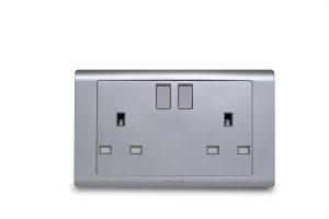 Switched Socket `13A Double R Series Titanium MK Honeywell R2747STT