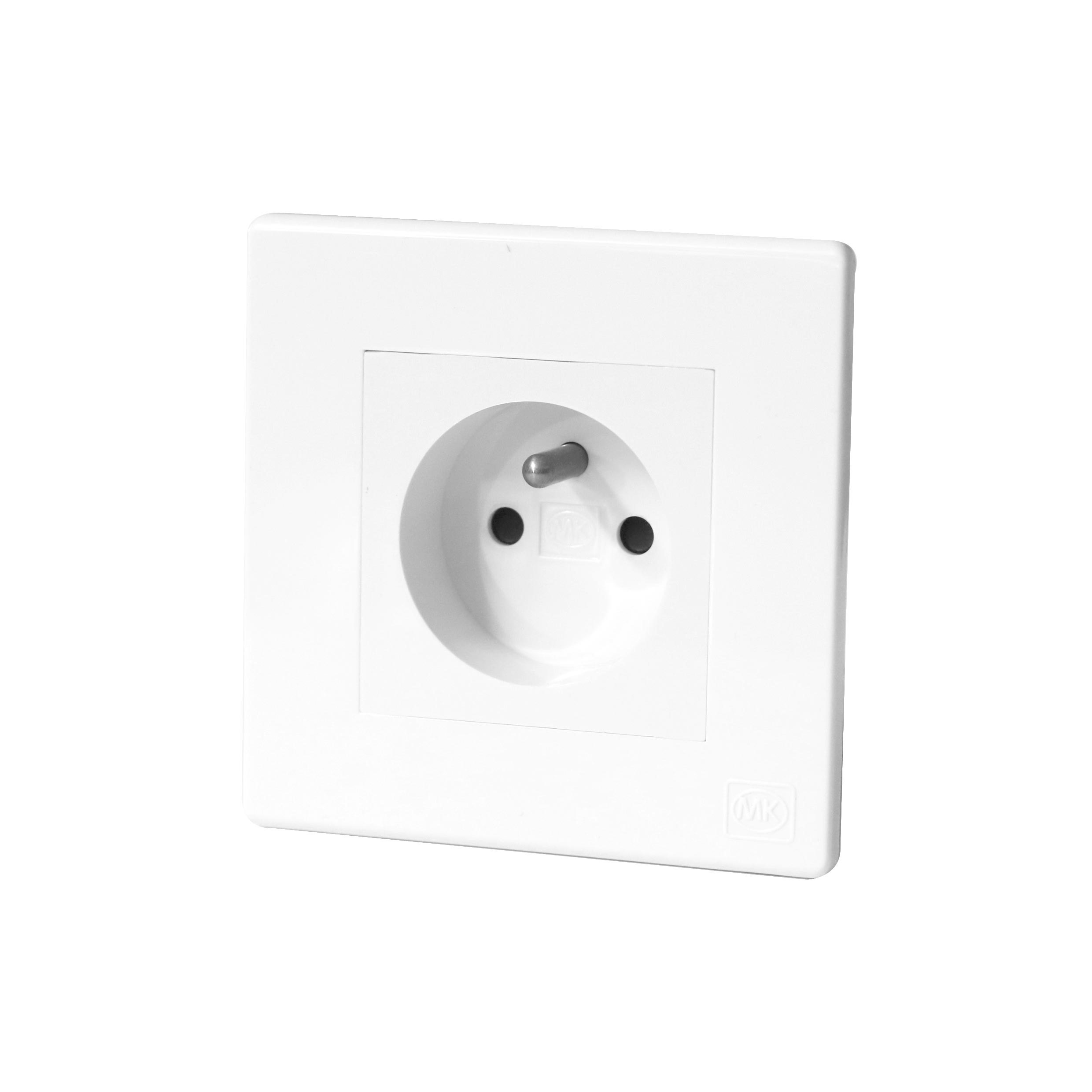French Socket 2P+T 16A Single White MK Honeywell Avant White