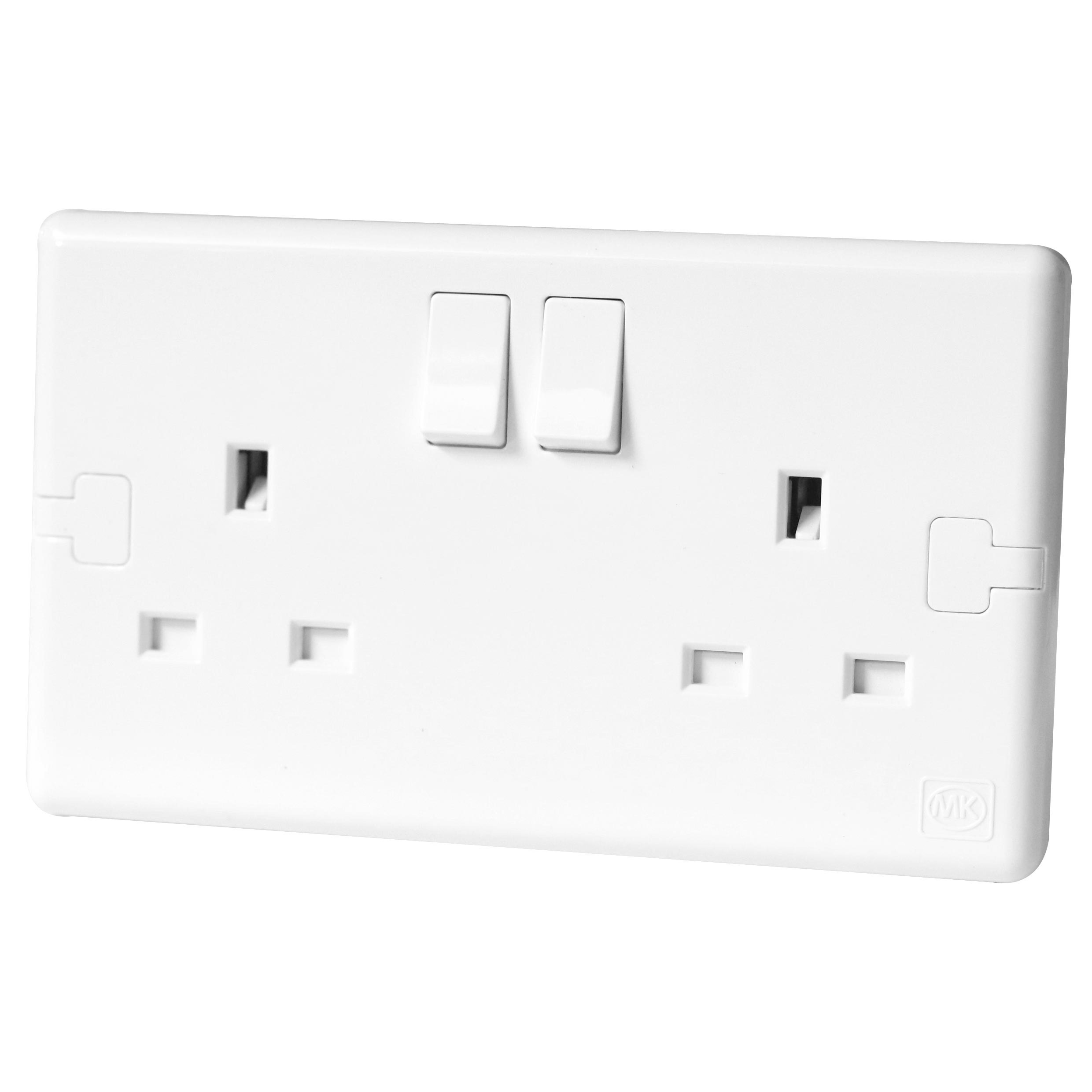 Switched Socket 13A 2Gang MK Honeywell Ecore
