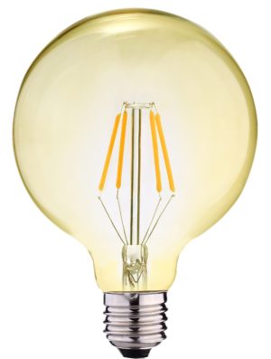 8W Round Filament Bulb G125 E27 Warmwhite/Amber Greengo GO-4422