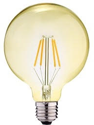 6 Round Filament Bulb G95 E27 Warmwhite/Amber Greengo GO-4421 Reference: GO-4421
