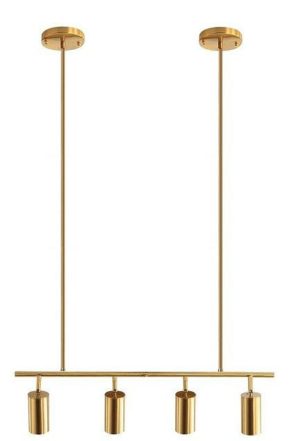 Hanging 4 Spots Gold with Extendable Gold Rods (Up to 2mts length) Complete Without Bulbs Coolwhite 7WGU10  Ref: TL4-GD/GD