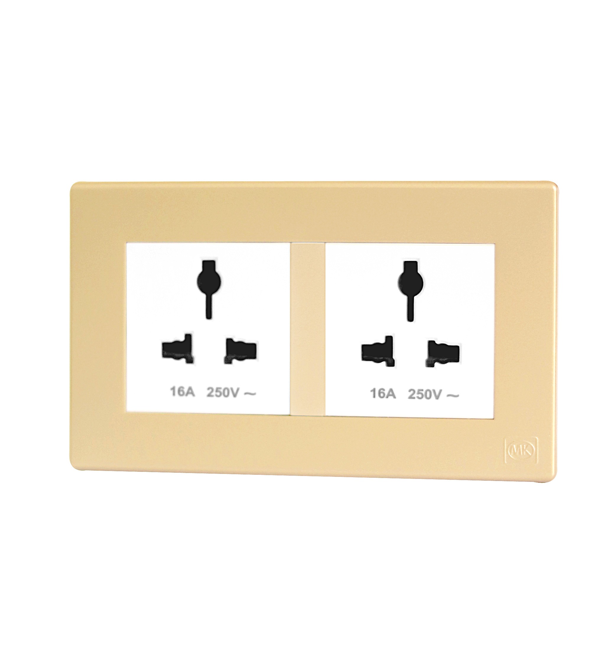 International Socket 16A Double White MK Honeywell Avant Champagne