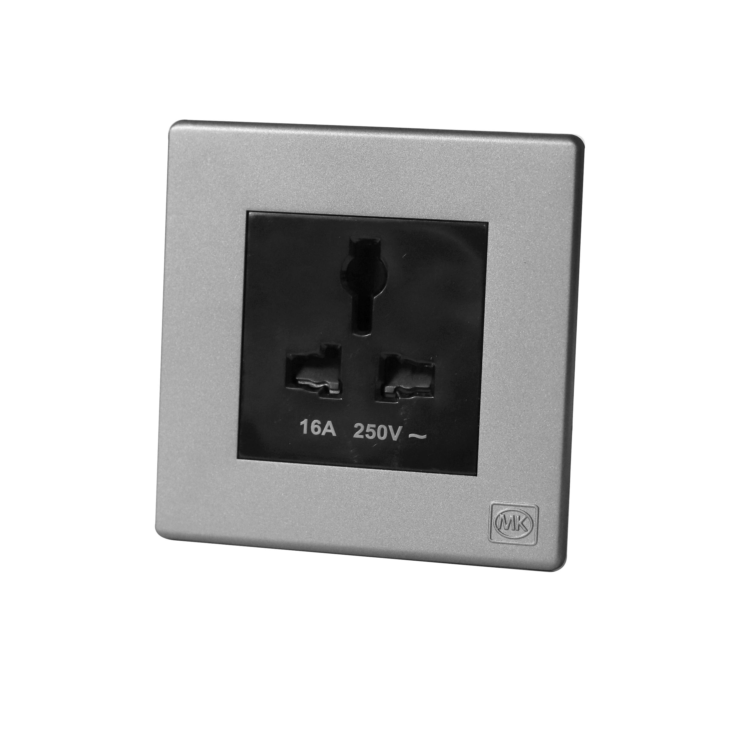 International Socket 16A Single Black MK Honeywell Avant Charcoal