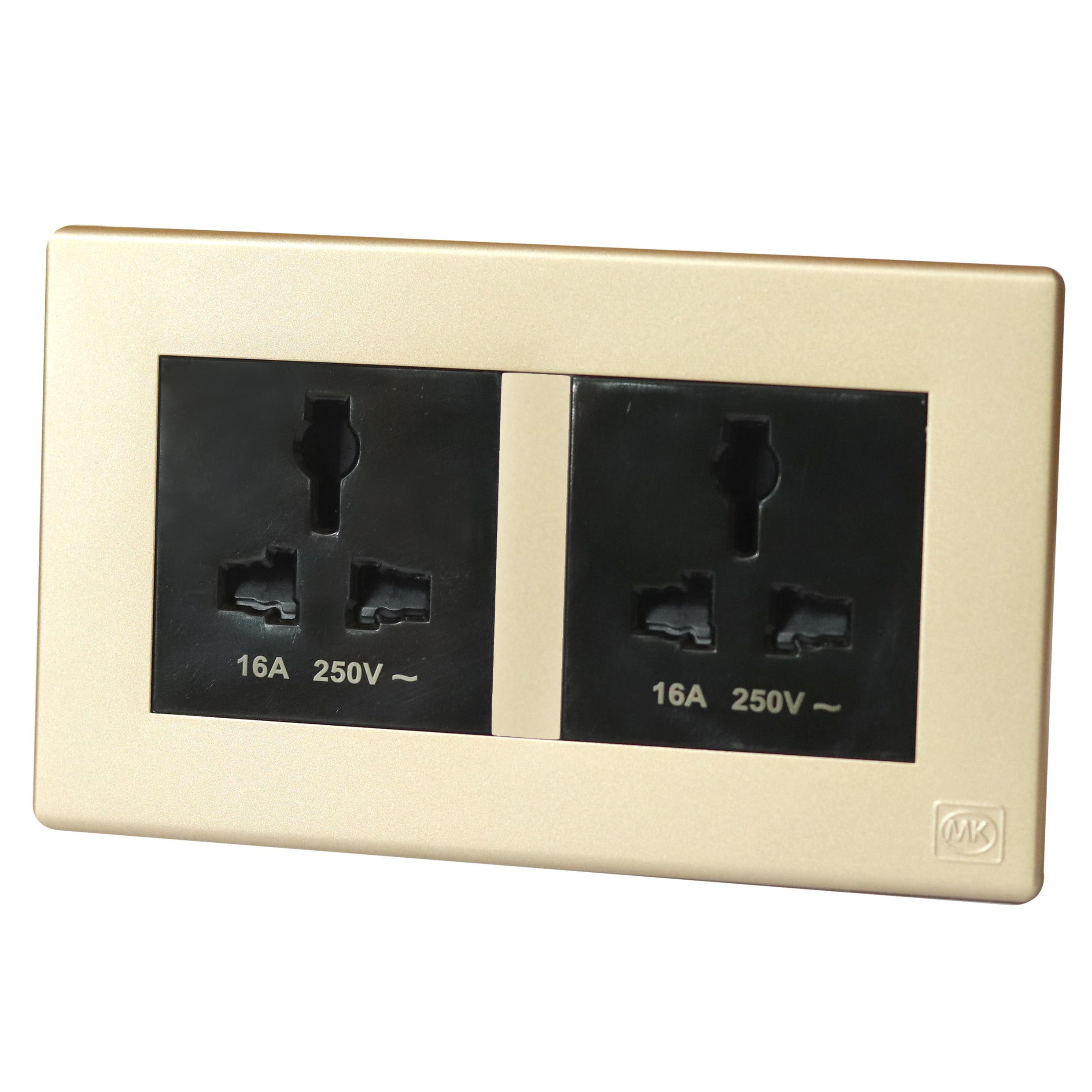 International Socket 16A Double Black MK Honeywell Avant Champagne