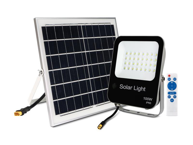 Led Solar Floodlight 100W daylight + solar panel with remote control KD