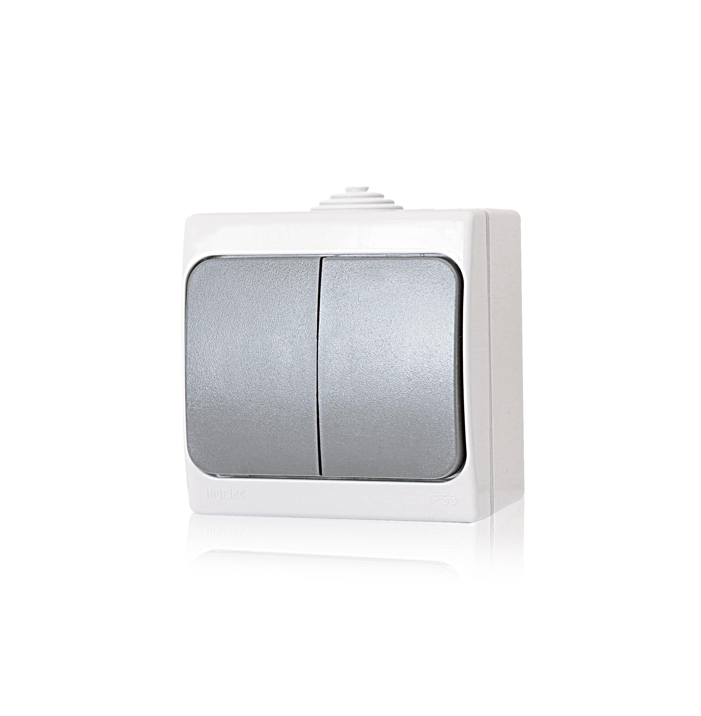 Switch Waterproof 2Gang 2Way Double Ingelec 5892/20