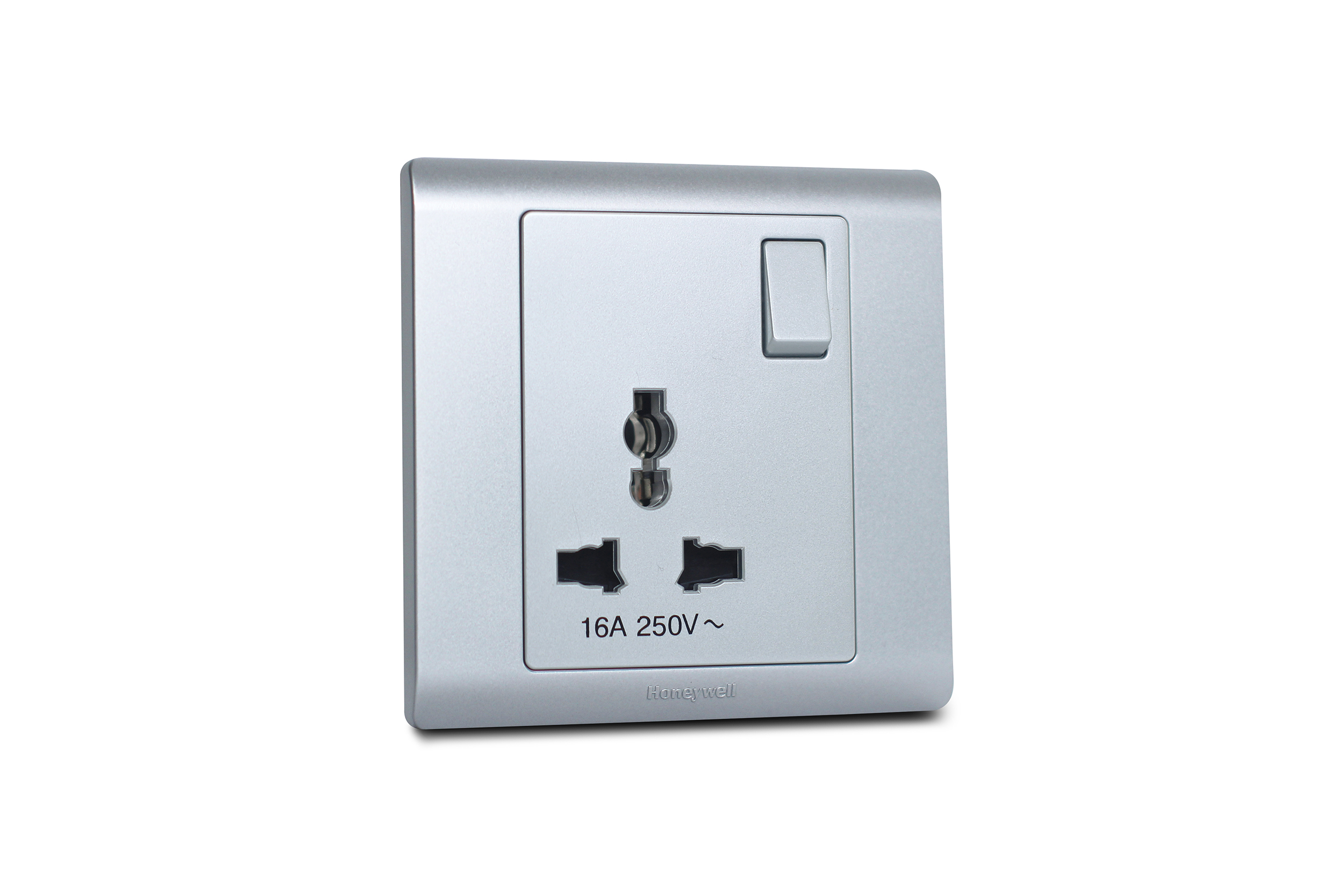 Switched Socket 16A Single International R Series Satin Titanium MK Honeywell R2835STT