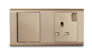 Combination Switch 1G 2W + S/Socket 13A Champagne R-Series MK HoneyWell