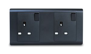 Combination Switched Socket New R series MK Honeywell landscape Graphite 2x13A
