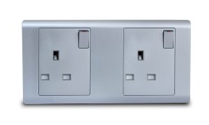 Combination Switched Socket New R series MK Honeywell landscape Titanium 2x13A