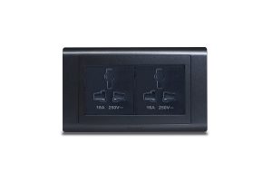 Twin Universal Socket Black with Frame Urban Graphite SX2837BLK(x2) + R5452GPH