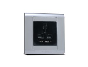 Single Universal Socket Black with Frame Satin Titanium SX2837BLK+R5451STT