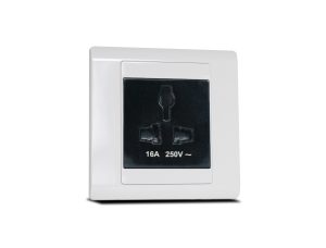 Single Universal Socket Black with Frame White SX2837BLK + R5451WHI