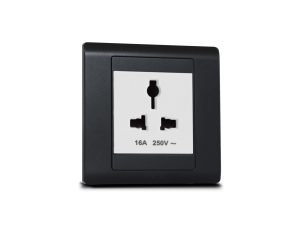 Single Universal Socket White with Frame Urban Graphite SX2837WHI + R5451GPH