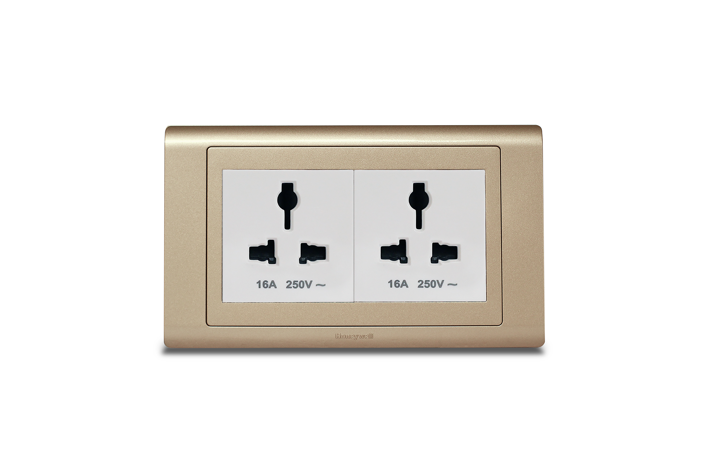 Twin Universal Socket White with Frame Champagne Gold SX2837WHI (X2) + R5452CGL