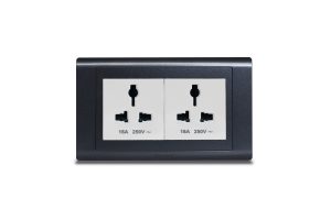Twin Universal Socket White with Frame Urban Graphite SX2837WHI (x2) +R5452GPH