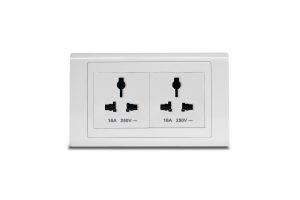 Twin Universal Socket White with Frame White SX2837WHI (x2) + R5452WHI