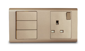 Combination Switch 3G 2W + S/Socket 13A Champagne R-Series MK HoneyWell