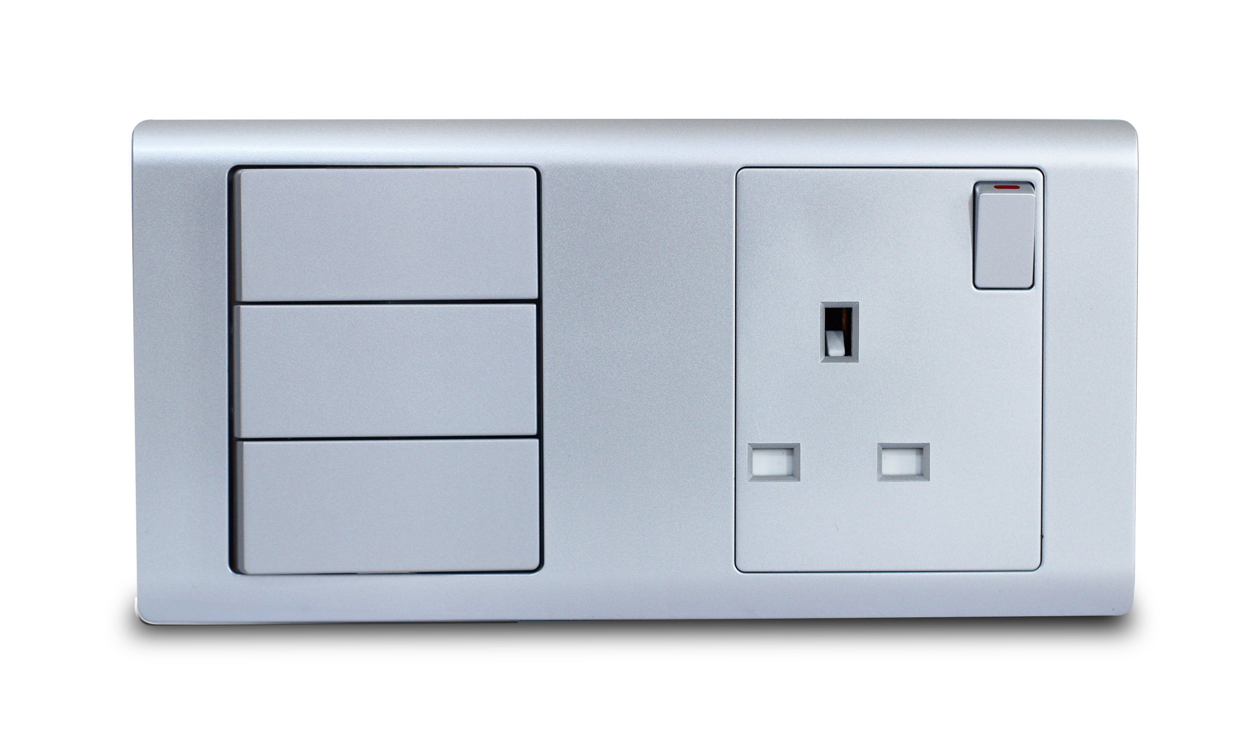 Combination Switch 3G 2W + S/Socket 13A Titanium R-Series MK HoneyWell