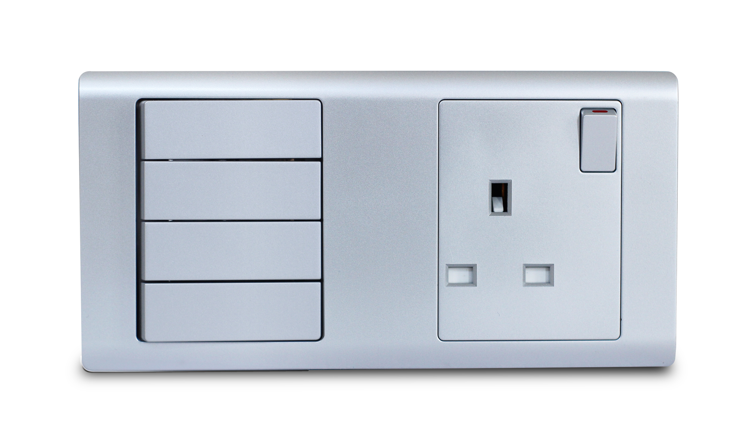 Combination Switch 4G 2W + S/Socket 13A Titanium R-Series MK HoneyWell